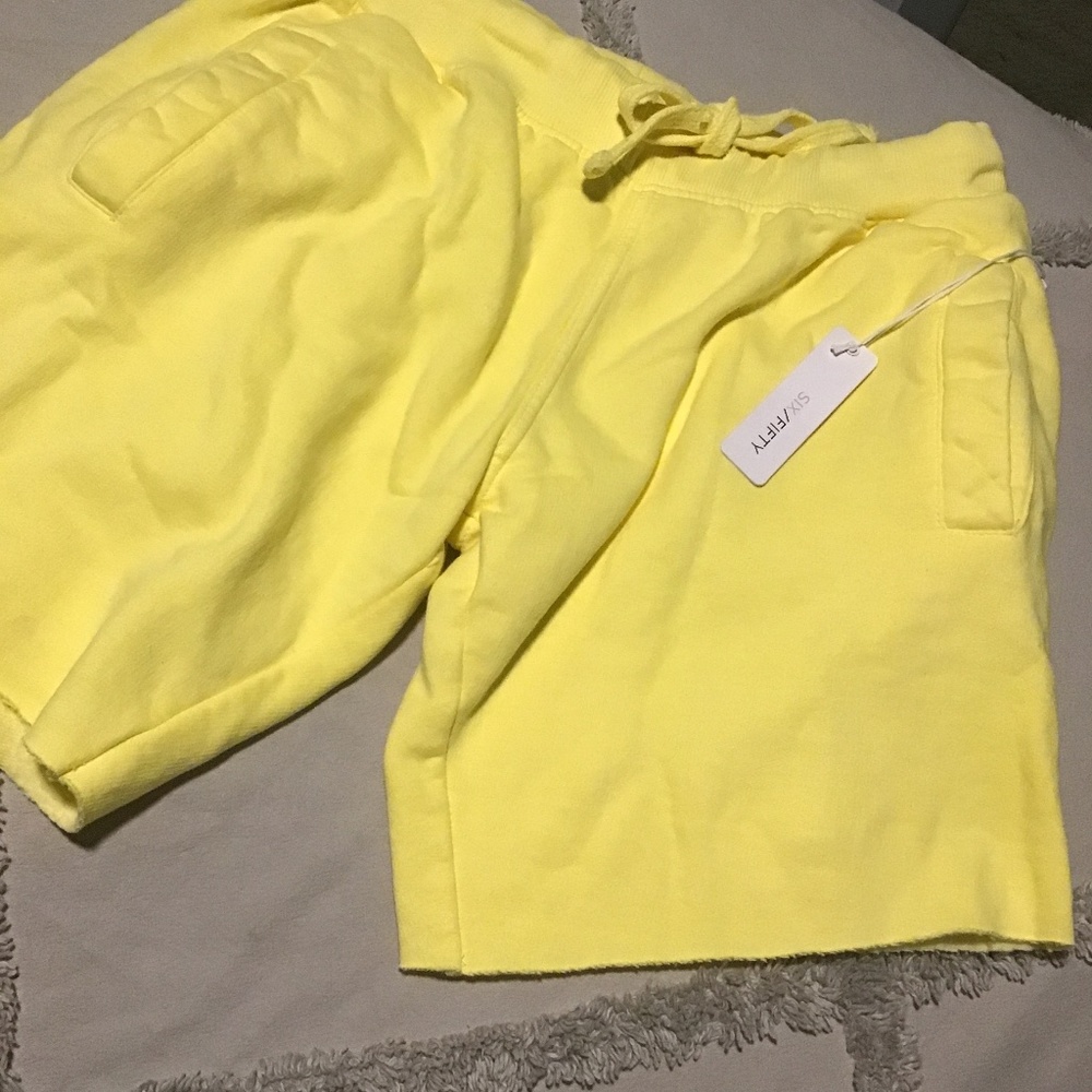 Sun yellow sweat shorts